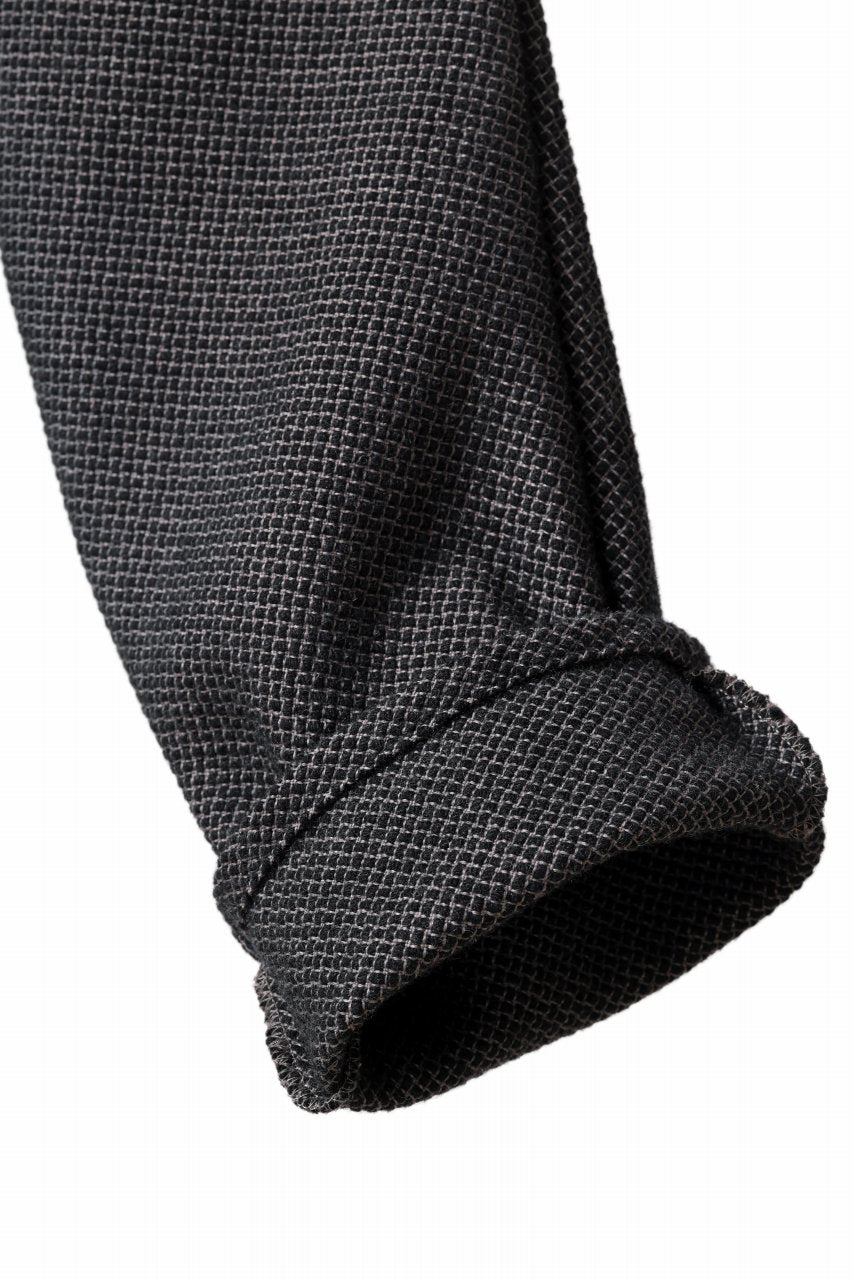 incarnation CARVED LEG SAROUEL TROUSERS JBP-2 / MICROSCOPIC CHECK WOOL (BLACK)