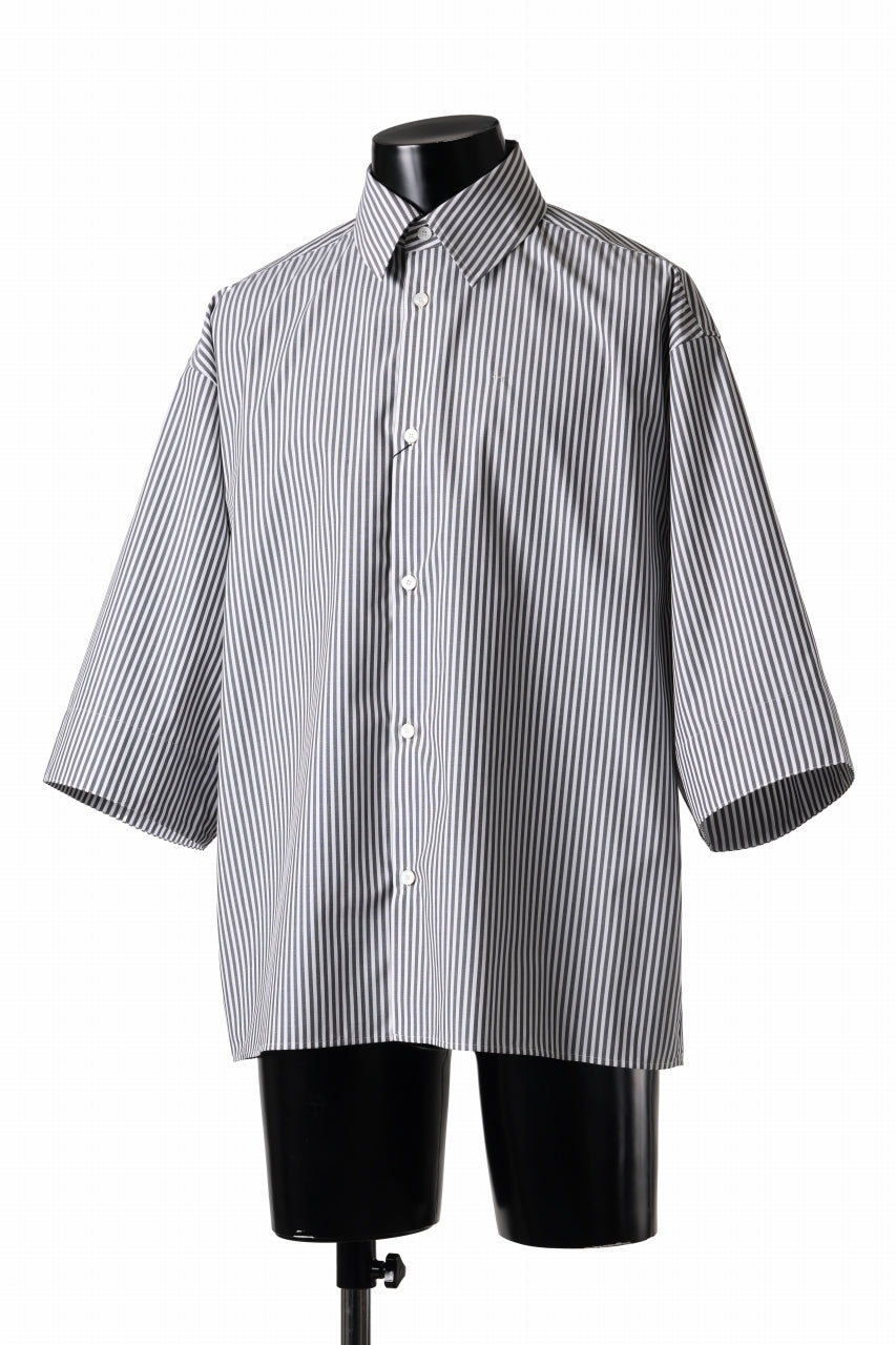 TARO HORIUCHI / th products "EDWARD" Big Sleeve S/S Shirt / esteneige broad cloth (stripe)