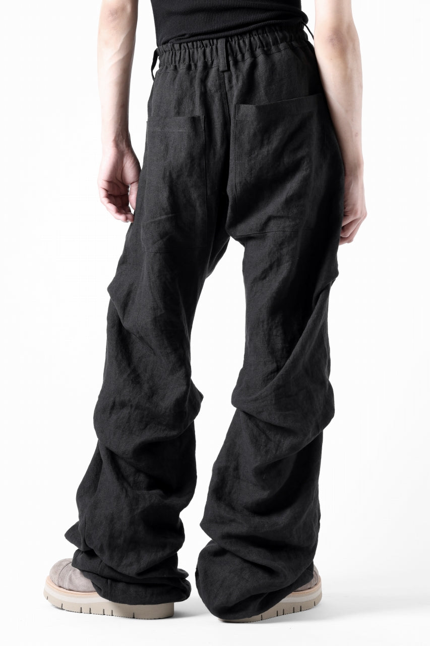 画像をギャラリービューアに読み込む, A.F ARTEFACT TUCK VOLUME BAGGY PANTS / ORGANIC LINEN (BLACK)