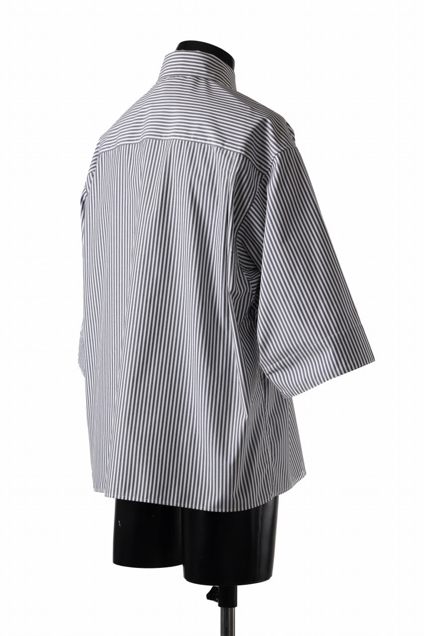 TARO HORIUCHI / th products "EDWARD" Big Sleeve S/S Shirt / esteneige broad cloth (stripe)