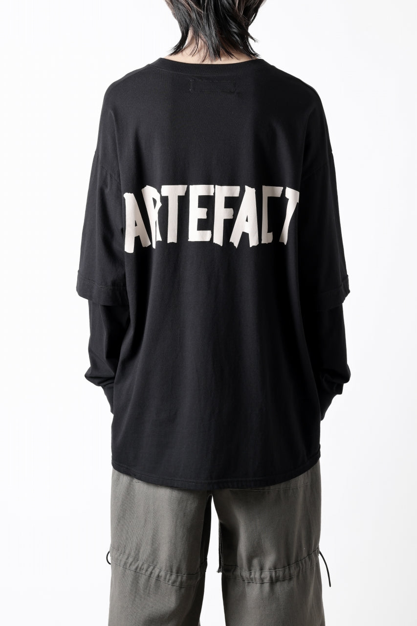 A.F ARTEFACT LAYERED LONG SLEEVE TOPS / PRINT TYPE-A (BLACK)