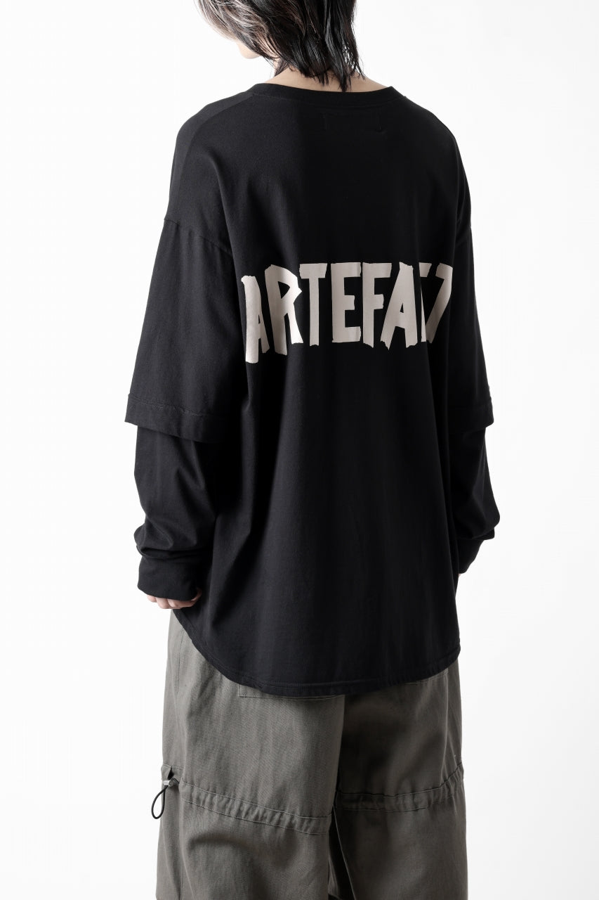 A.F ARTEFACT LAYERED LONG SLEEVE TOPS / PRINT TYPE-A (BLACK)