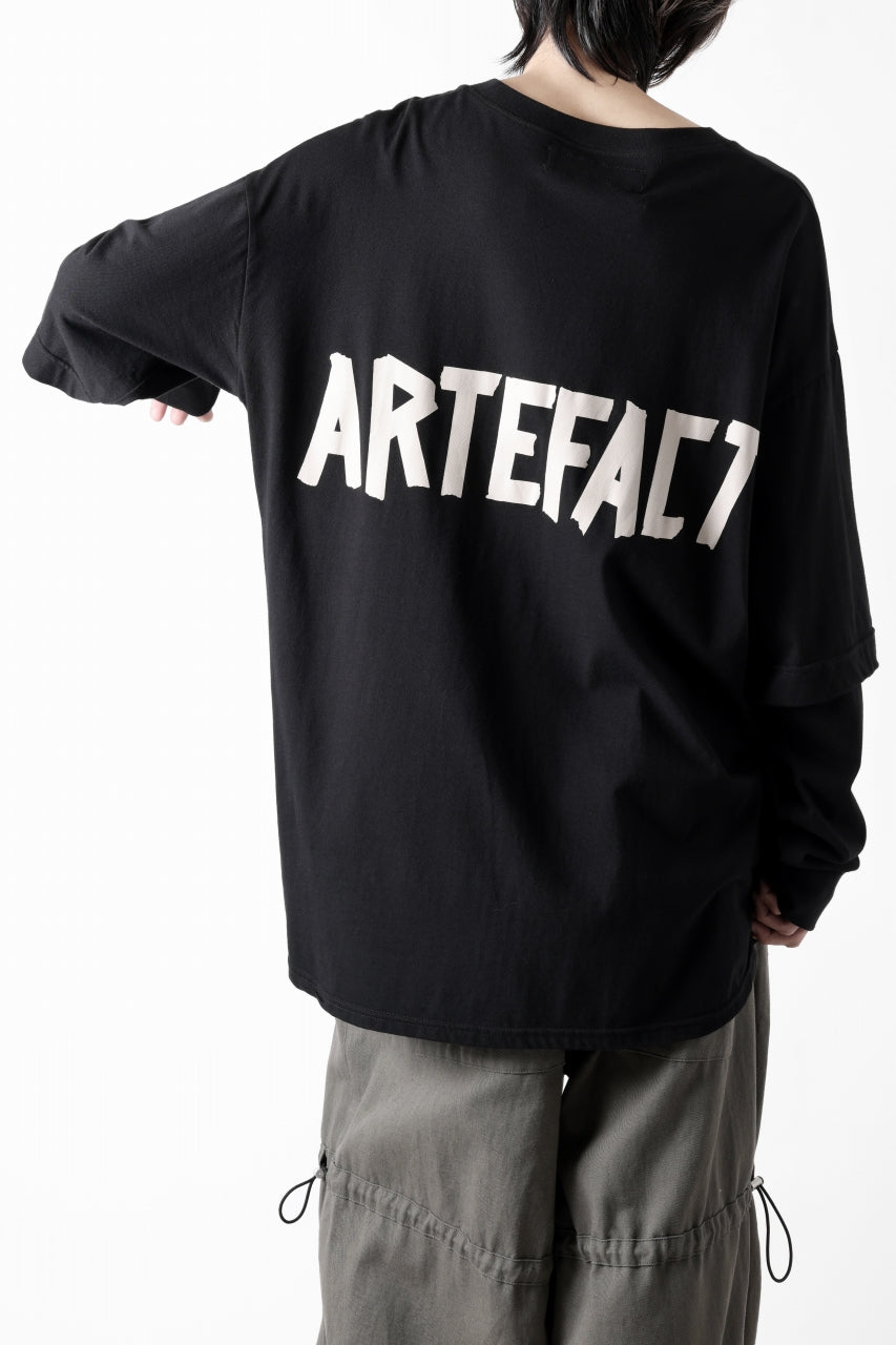 A.F ARTEFACT LAYERED LONG SLEEVE TOPS / PRINT TYPE-A (BLACK)