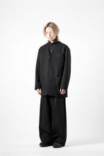 画像をギャラリービューアに読み込む, th products Collarless Jacket / active setter tweed knit (black)