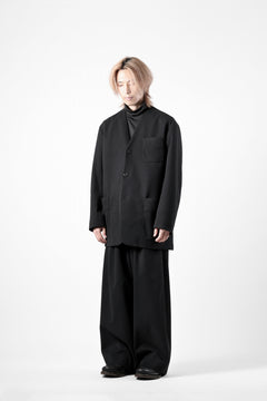 画像をギャラリービューアに読み込む, th products Collarless Jacket / active setter tweed knit (black)