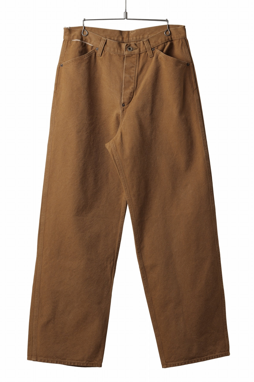 FULLCOUNT HEAVY CANVAS CINCH BACK WORK TROUSERS (BROWN)