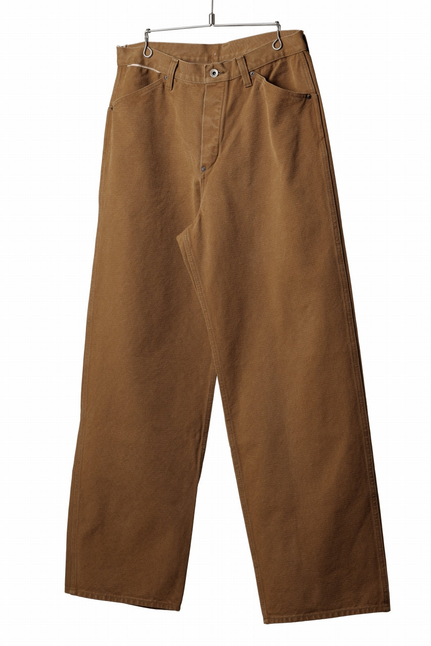 FULLCOUNT HEAVY CANVAS CINCH BACK WORK TROUSERS (BROWN)