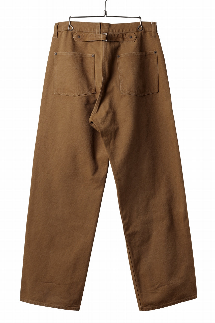 FULLCOUNT HEAVY CANVAS CINCH BACK WORK TROUSERS (BROWN)