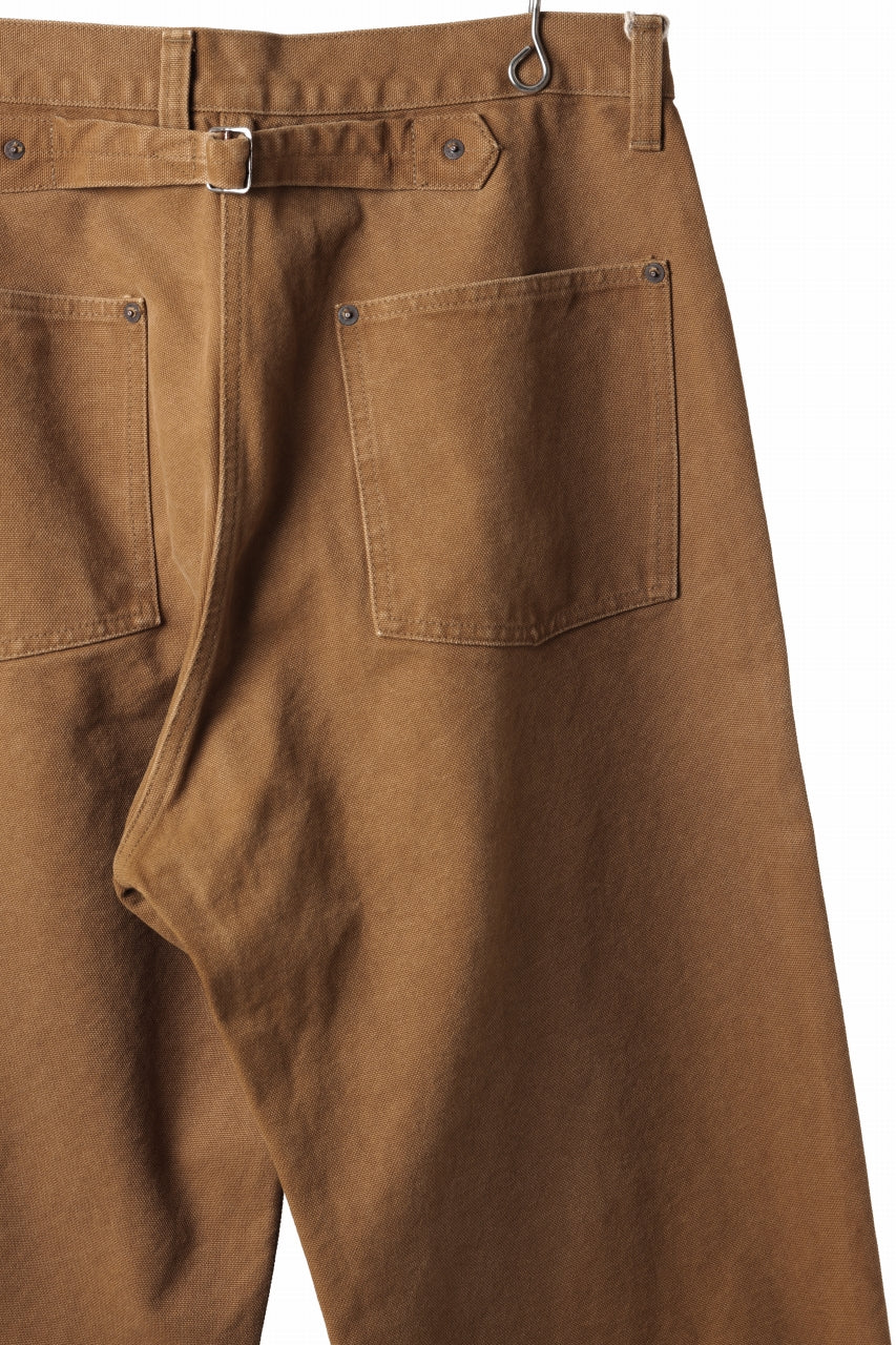 FULLCOUNT HEAVY CANVAS CINCH BACK WORK TROUSERS (BROWN)