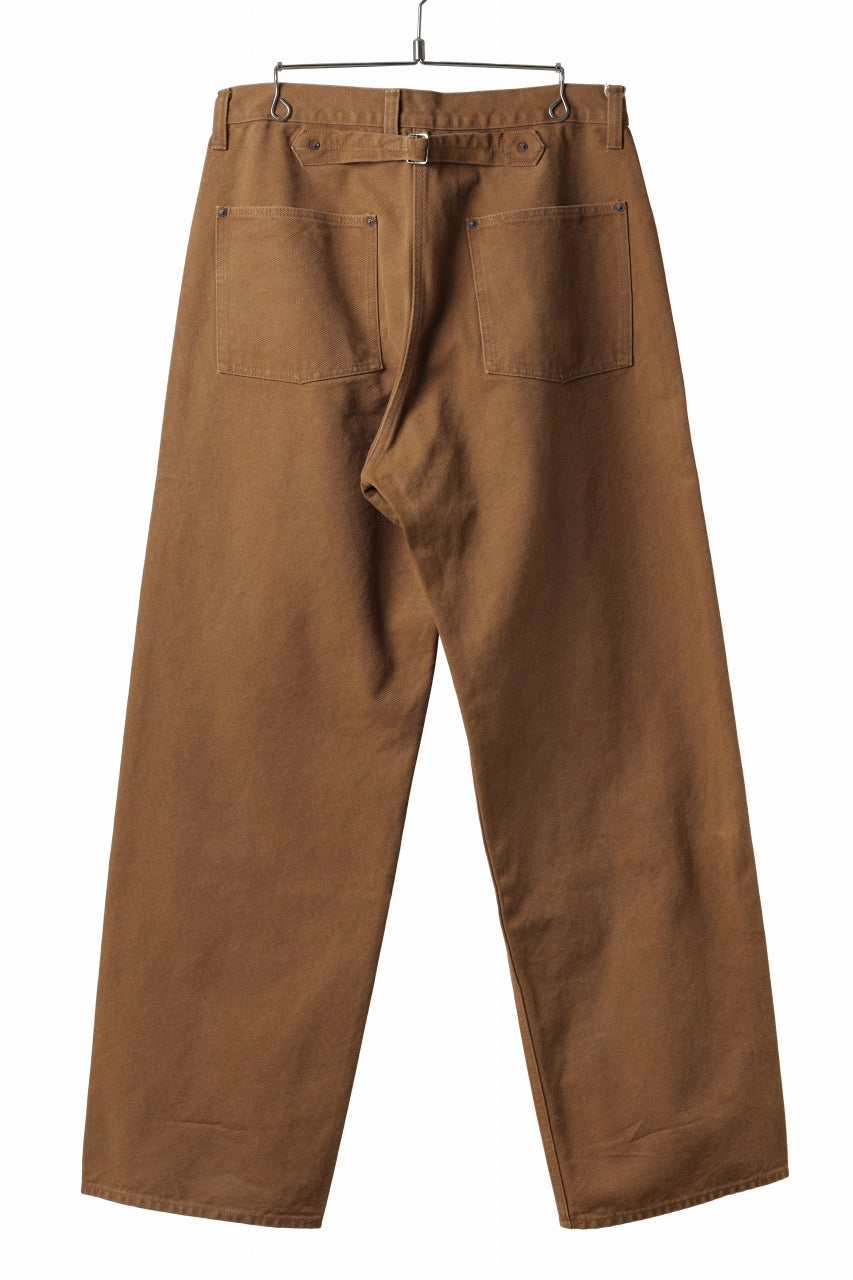 FULLCOUNT HEAVY CANVAS CINCH BACK WORK TROUSERS (BROWN)