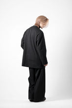 画像をギャラリービューアに読み込む, th products Collarless Jacket / active setter tweed knit (black)