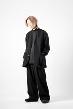 画像をギャラリービューアに読み込む, th products Collarless Jacket / active setter tweed knit (black)