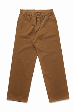 FULLCOUNT HEAVY CANVAS CINCH BACK WORK TROUSERS (BROWN)