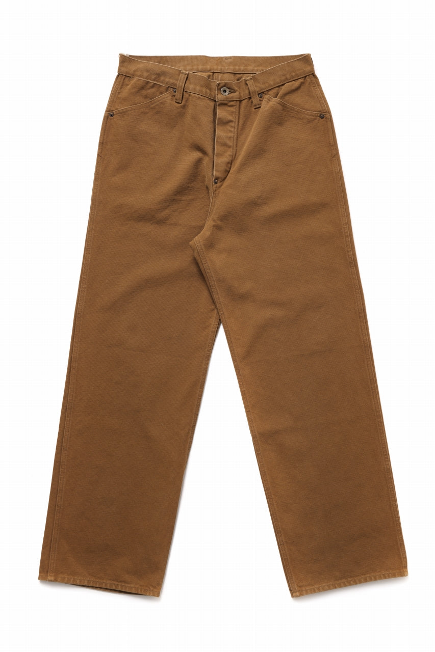 FULLCOUNT HEAVY CANVAS CINCH BACK WORK TROUSERS (BROWN)