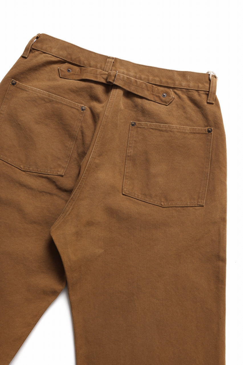 FULLCOUNT HEAVY CANVAS CINCH BACK WORK TROUSERS (BROWN)