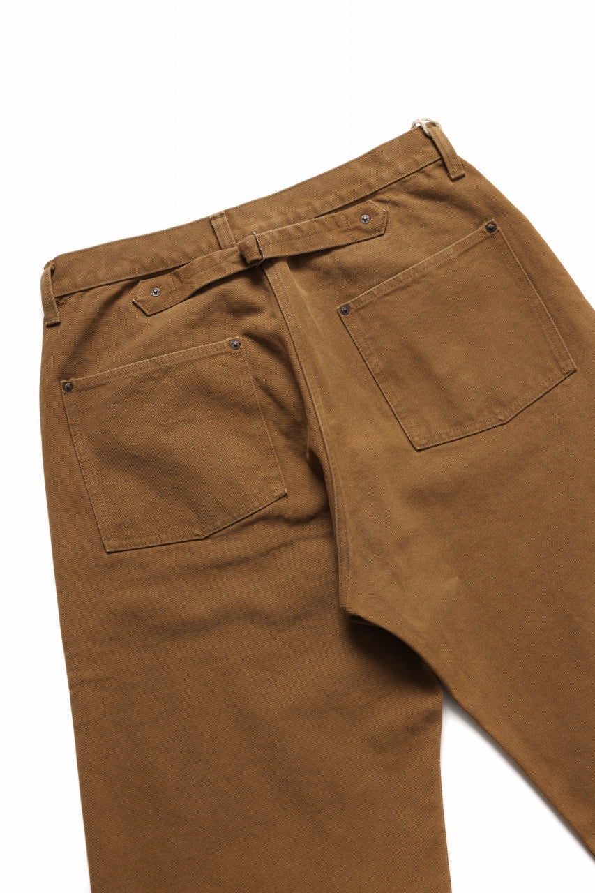 FULLCOUNT HEAVY CANVAS CINCH BACK WORK TROUSERS (BROWN)