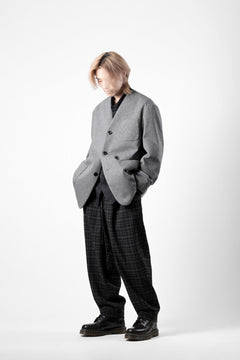 画像をギャラリービューアに読み込む, th products Collarless Jacket / active setter tweed knit (gray)