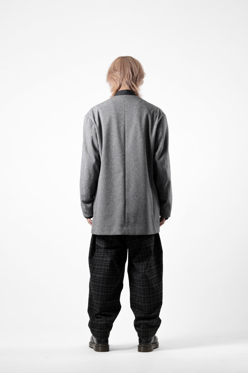 Load image into Gallery viewer, th products Collarless Jacket / active setter tweed knit (gray)