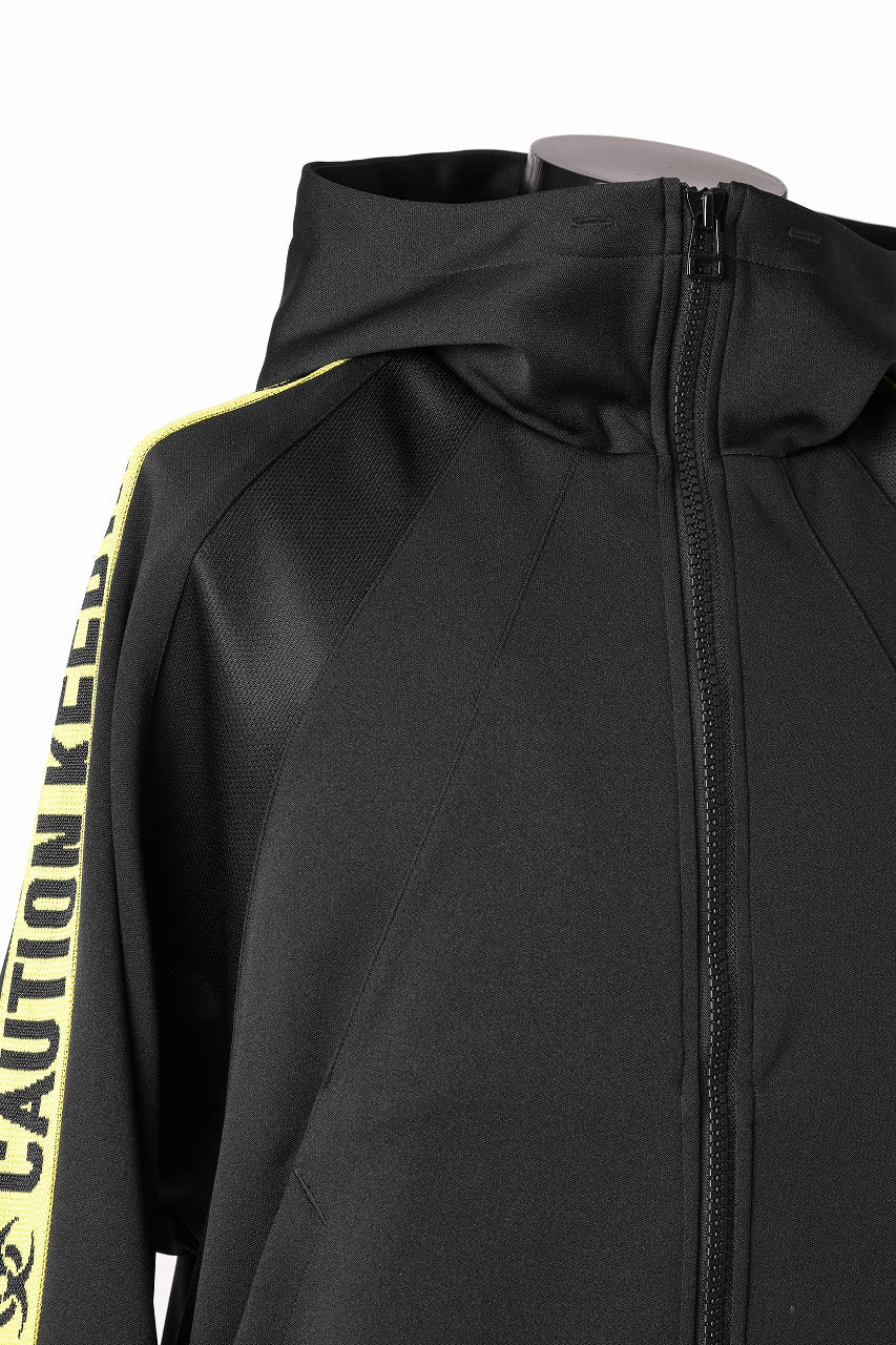 beauty : beast ”KEEP OUT” DOLMAN / HOODED TRACK JACKET (BLACK x YELLOW)