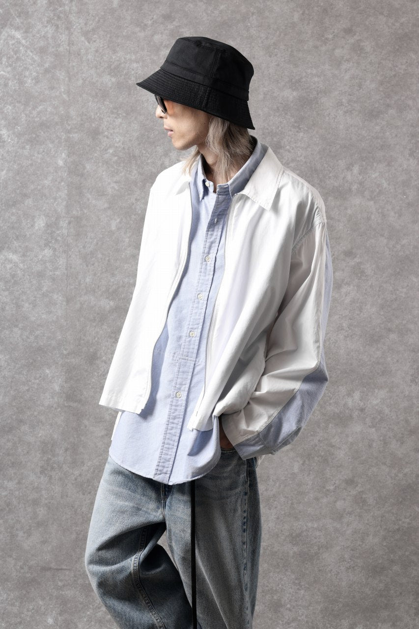 Load image into Gallery viewer, CHANGES REMAKE LAYERED SHIRT BLOUSON (WHITE)