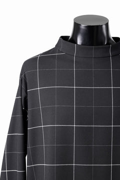 画像をギャラリービューアに読み込む, N/07 exclusive MOCK NECK PULLOVER / WINDOWPANE CHECK TR TWILL (BLACK)