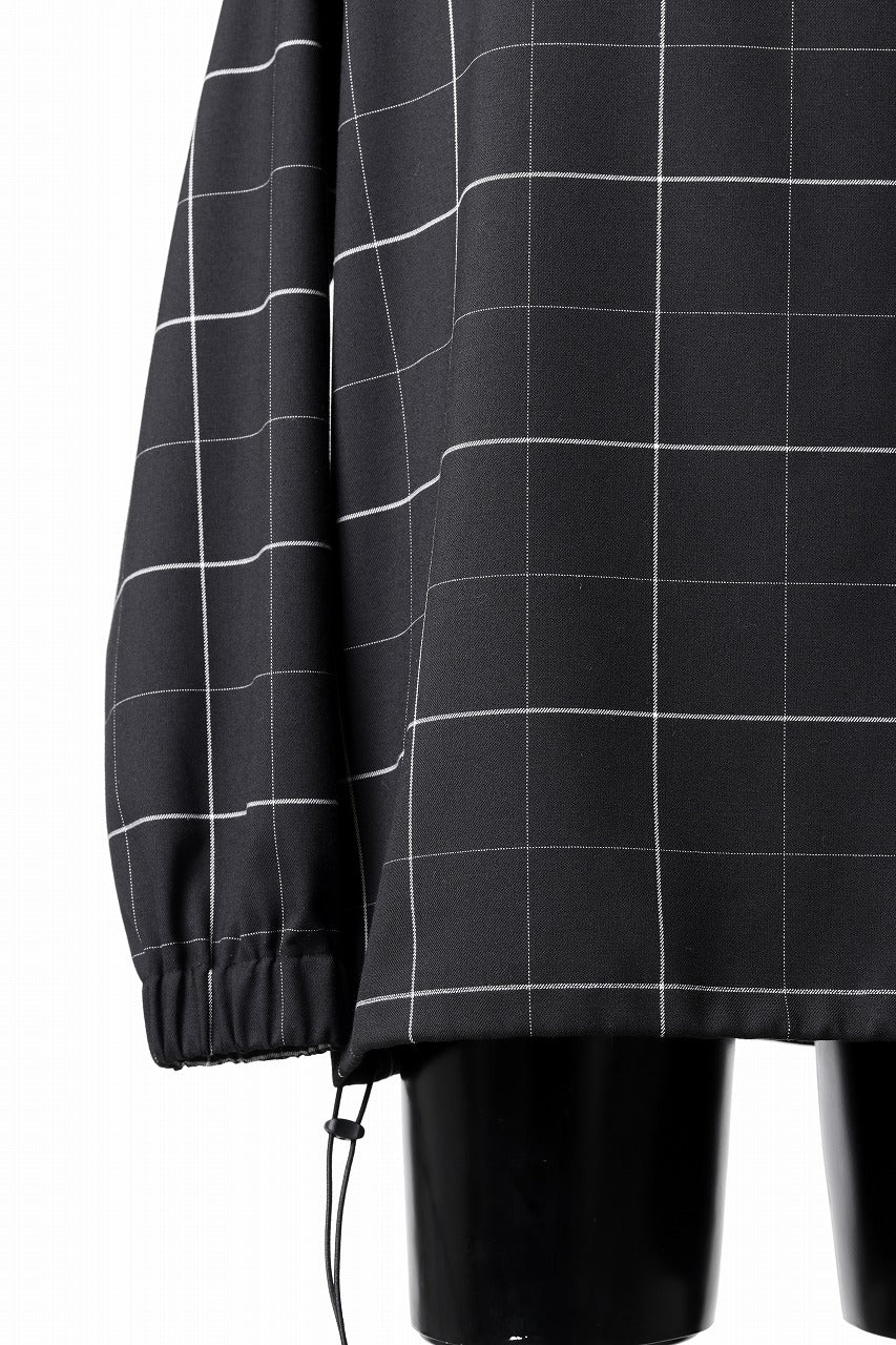 N/07 exclusive MOCK NECK PULLOVER / WINDOWPANE CHECK TR TWILL (BLACK)