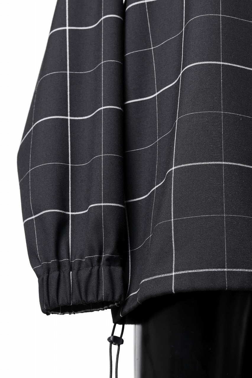 N/07 exclusive MOCK NECK PULLOVER / WINDOWPANE CHECK TR TWILL (BLACK)