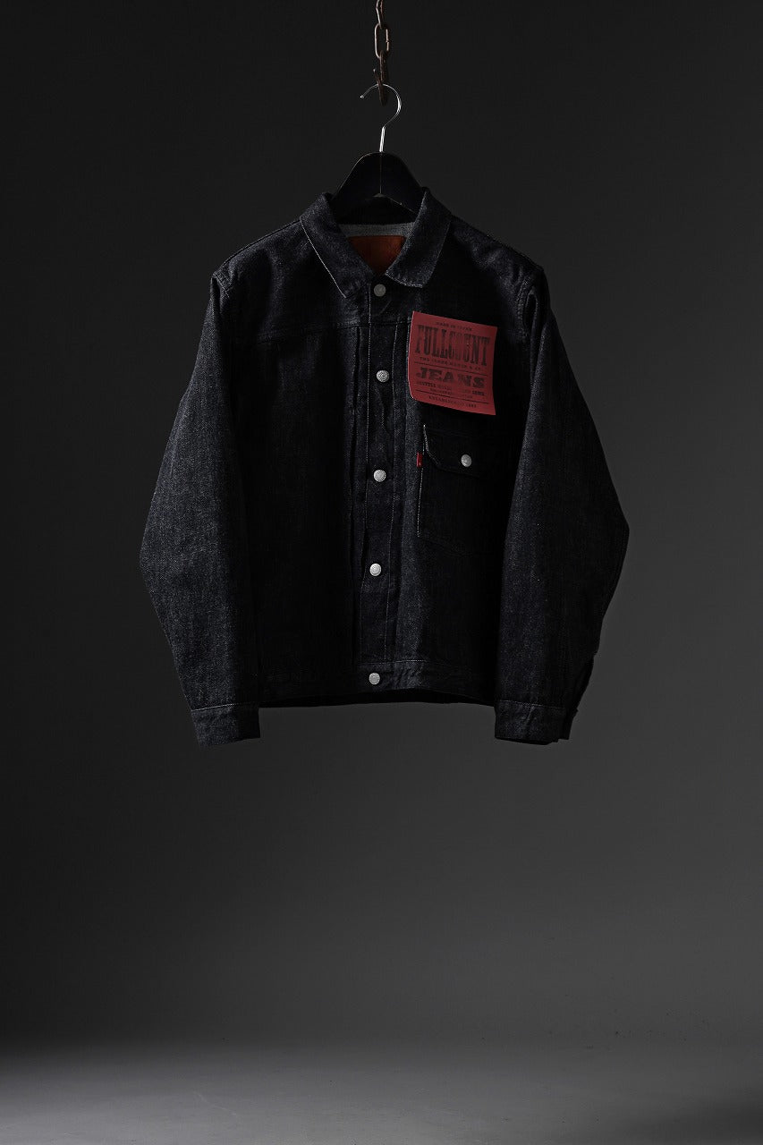 FULLCOUNT Type 1 Black Denim Jacket / 13.7oz Zimbabwe Selvedge Denim (BLACK)