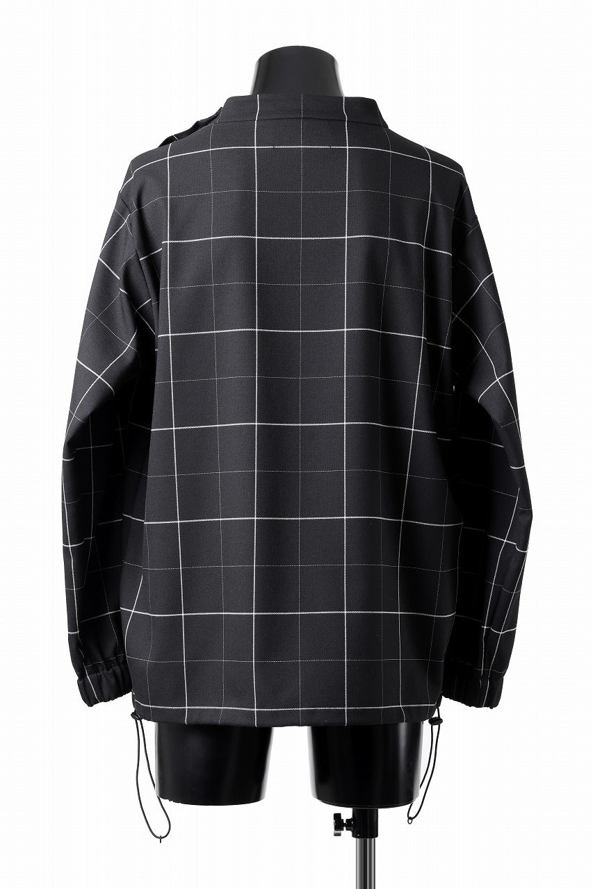 N/07 exclusive MOCK NECK PULLOVER / WINDOWPANE CHECK TR TWILL (BLACK)