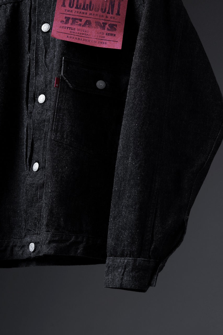 FULLCOUNT Type 1 Black Denim Jacket / 13.7oz Zimbabwe Selvedge Denim (BLACK)