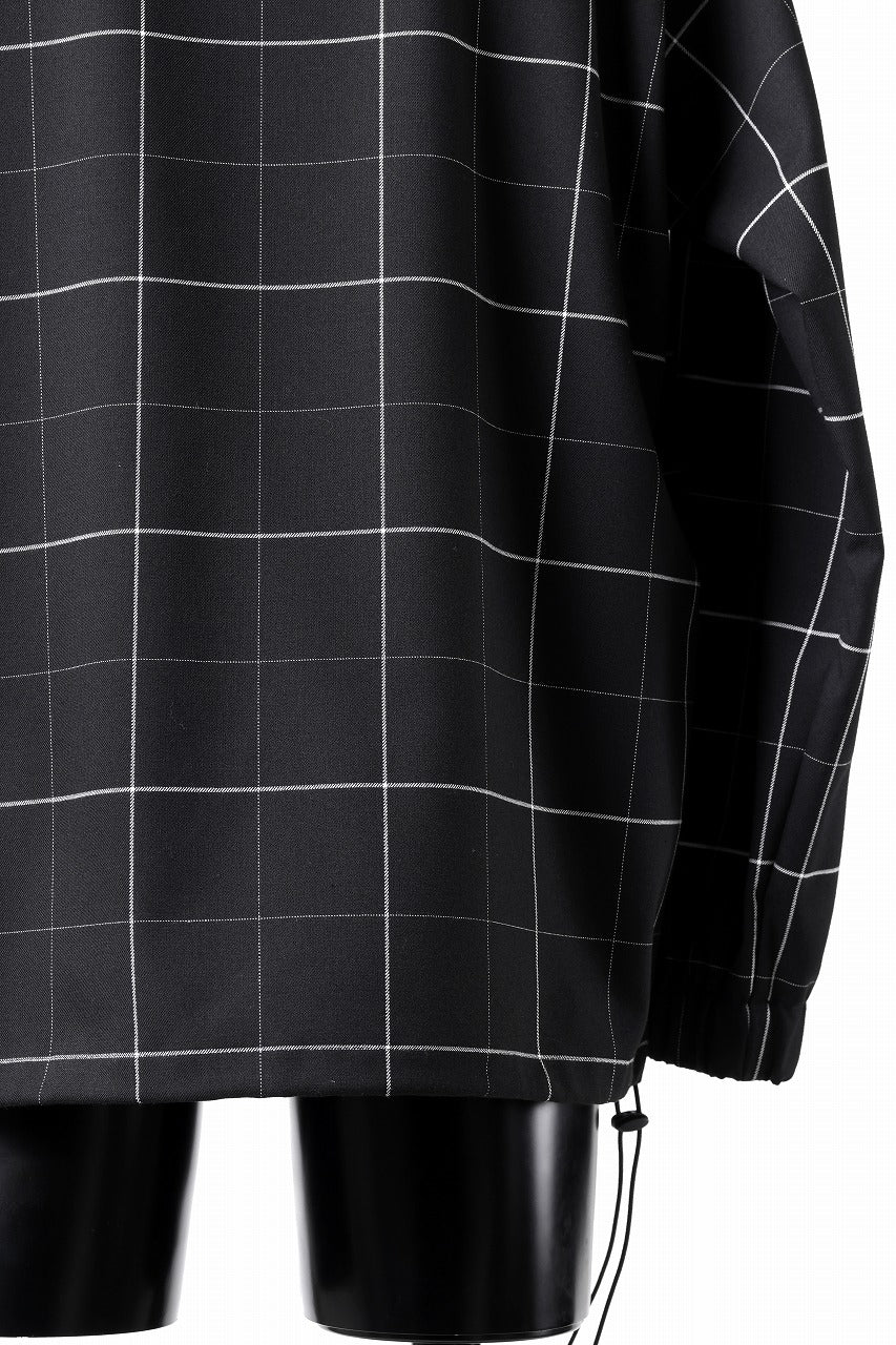 N/07 exclusive MOCK NECK PULLOVER / WINDOWPANE CHECK TR TWILL (BLACK)