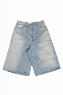 FULLCOUNT x KAMIYA Switching Denim Wide Bermuda Pants / 13.7oz Original Selvedge Denim (INDIGO BLUE)