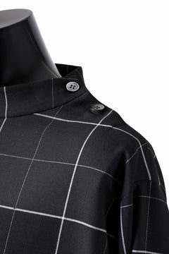 画像をギャラリービューアに読み込む, N/07 exclusive MOCK NECK PULLOVER / WINDOWPANE CHECK TR TWILL (BLACK)