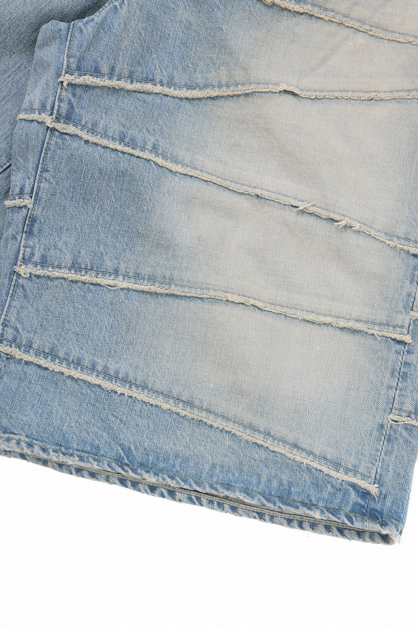 Load image into Gallery viewer, FULLCOUNT x KAMIYA Switching Denim Wide Bermuda Pants / 13.7oz Original Selvedge Denim (INDIGO BLUE)