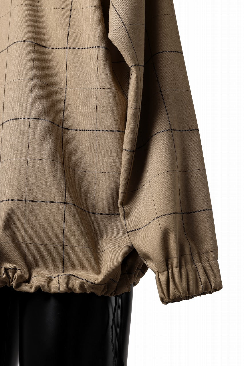 N/07 exclusive MOCK NECK PULLOVER / WINDOWPANE CHECK TR TWILL (BEIGE)