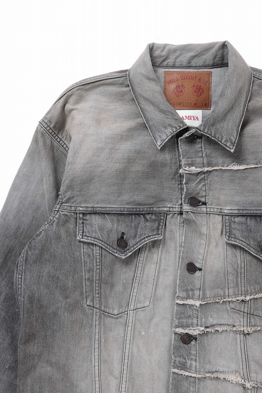 FULLCOUNT x KAMIYA Switching Denim Jacket / 13.7oz Original Selvedge Denim (BLACK)