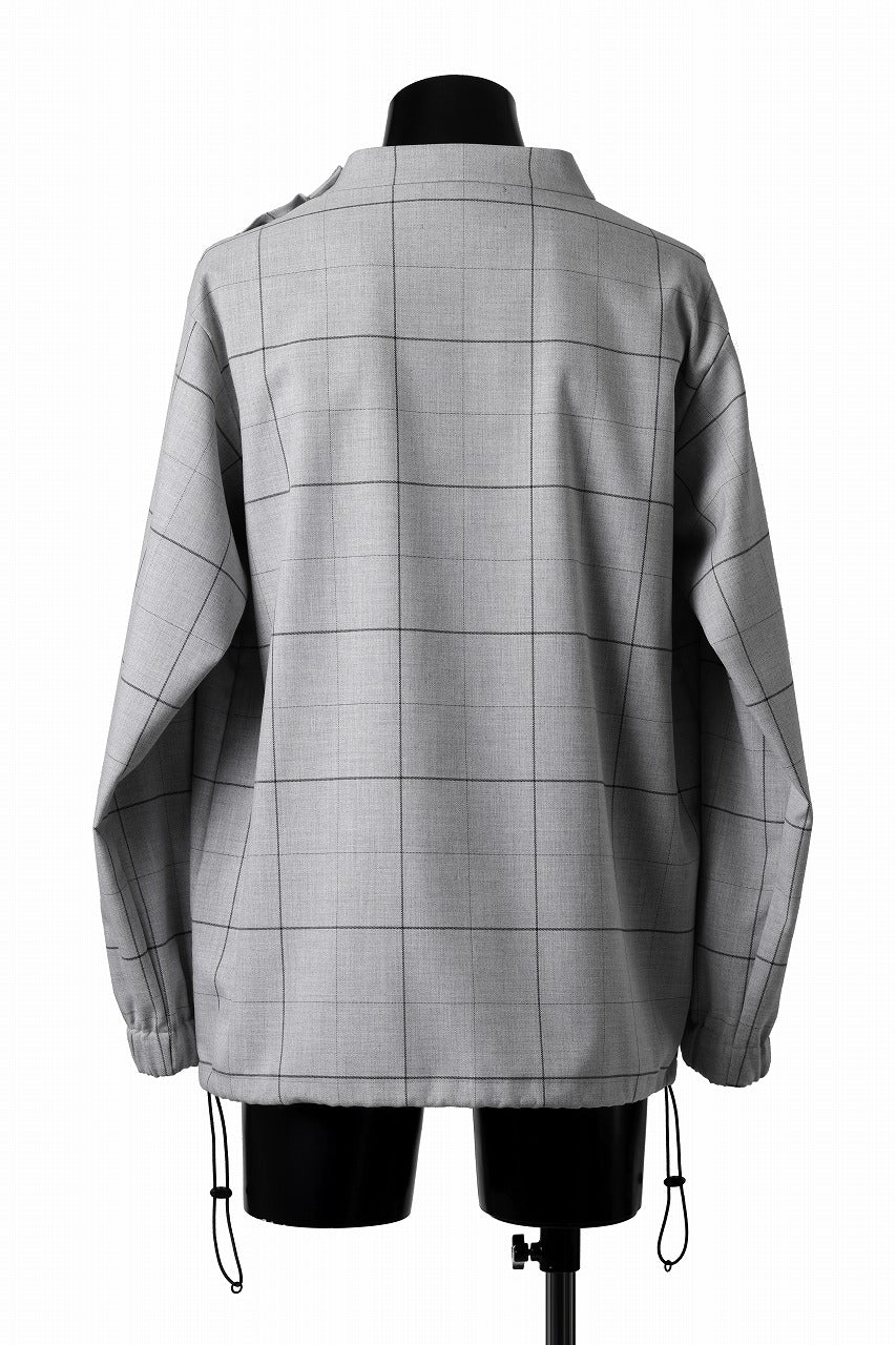 N/07 exclusive MOCK NECK PULLOVER / WINDOWPANE CHECK TR TWILL (GREY)