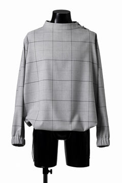 画像をギャラリービューアに読み込む, N/07 exclusive MOCK NECK PULLOVER / WINDOWPANE CHECK TR TWILL (GREY)