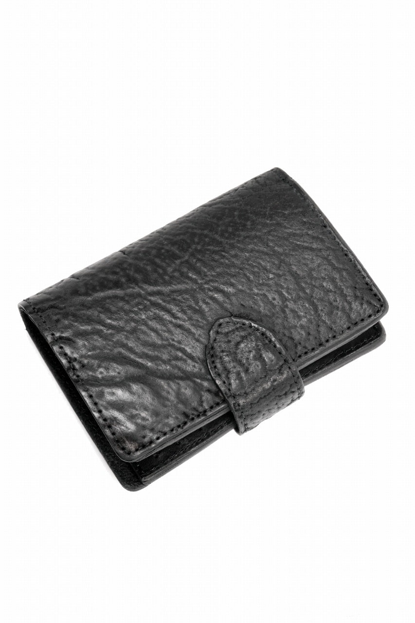 Load image into Gallery viewer, ierib Folded Wallet / Waxed Horse Butt Leather (BLACK #A)