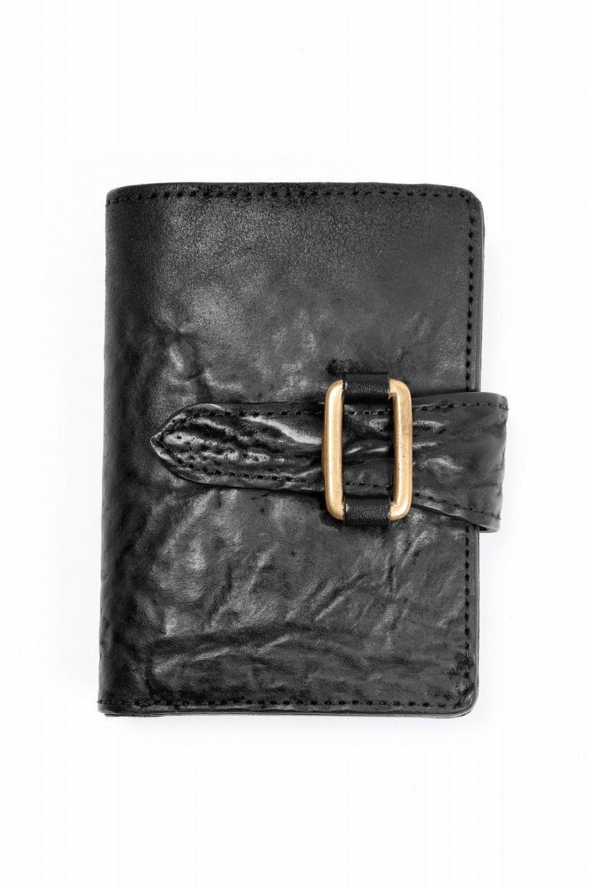 ierib Folded Wallet / Waxed Horse Butt Leather (BLACK #B)の