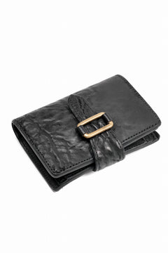 Load image into Gallery viewer, ierib Folded Wallet / Waxed Horse Butt Leather (BLACK #B)