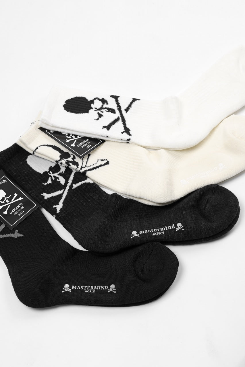 Load image into Gallery viewer, mastermind JAPAN REGULAR SOCKS / SKULL LOGO (BLACK)