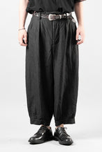 Load image into Gallery viewer, KLASICA "GOSSE" BALLOON TUCKED TROUSERS / OBSCURE STRIPED 3/3 MINI HBT (MID NIGHT)