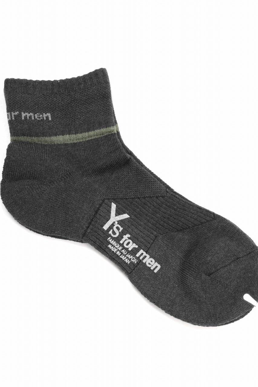 Y's for men ANKLE PILE SOCKS (CHARCOAL)