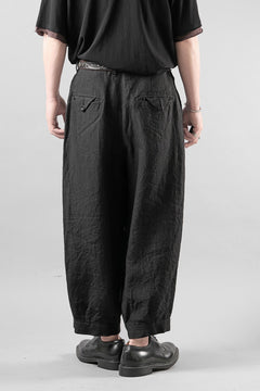 Load image into Gallery viewer, KLASICA "GOSSE" BALLOON TUCKED TROUSERS / OBSCURE STRIPED 3/3 MINI HBT (MID NIGHT)