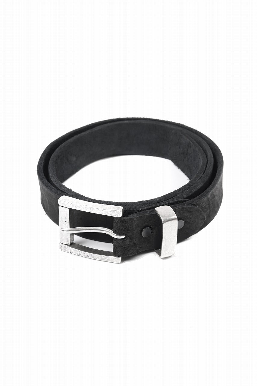 ISAMU KATAYAMA BACKLASH PIN-BELT 35mm / OBJECT DYED DOUBLE SHOULDER LEATHER (BLACK)