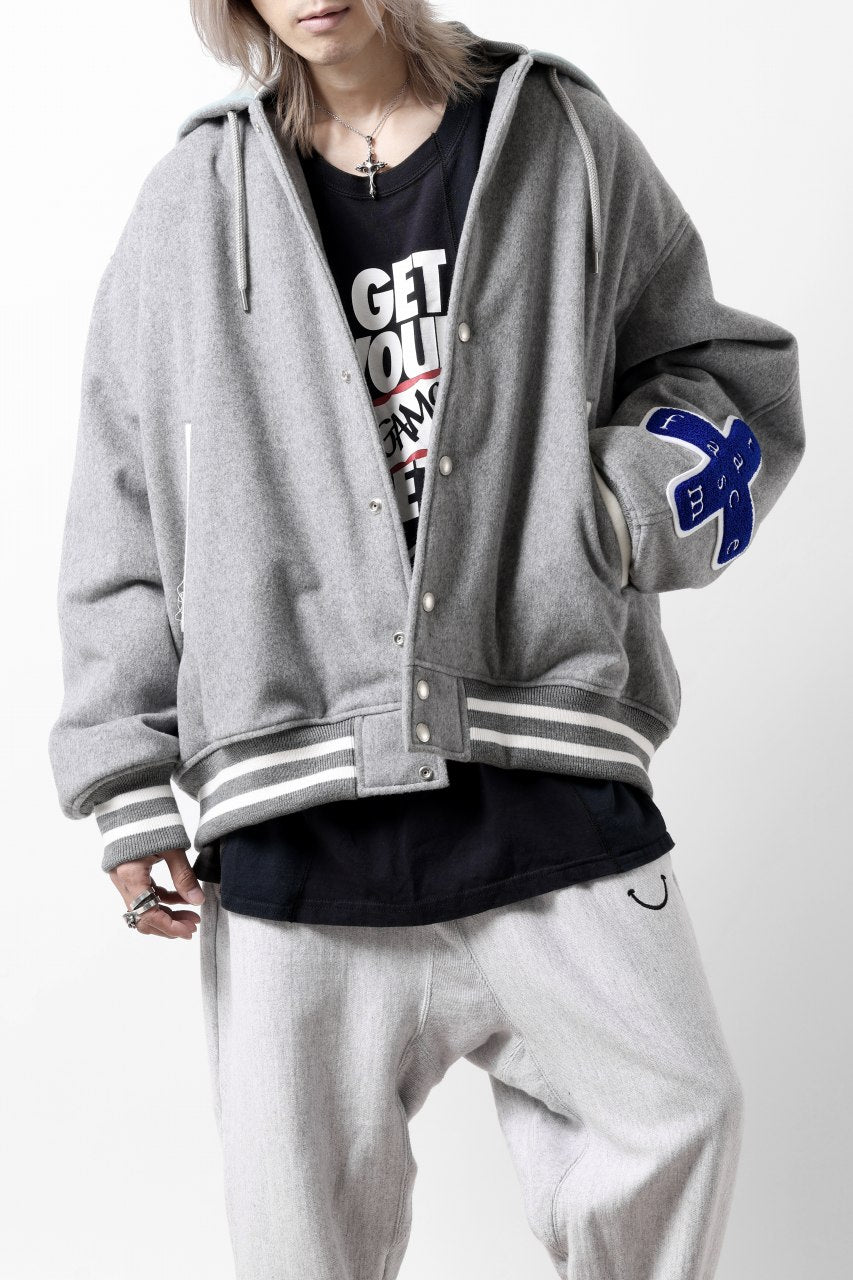 Load image into Gallery viewer, FACETASM HOODED STADIUM JACKET (GRAY)