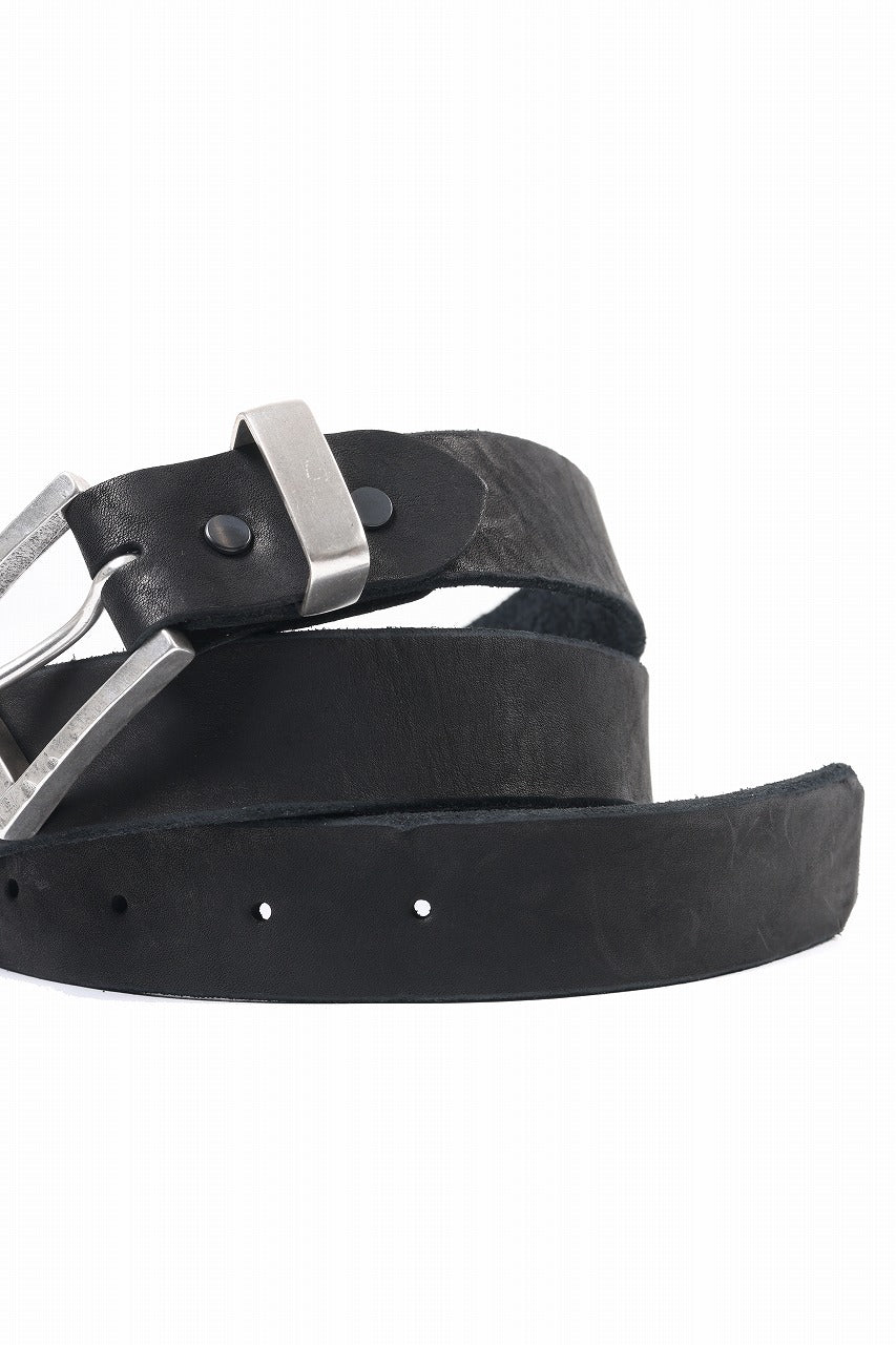 ISAMU KATAYAMA BACKLASH PIN-BELT 35mm / OBJECT DYED DOUBLE SHOULDER LEATHER (BLACK)