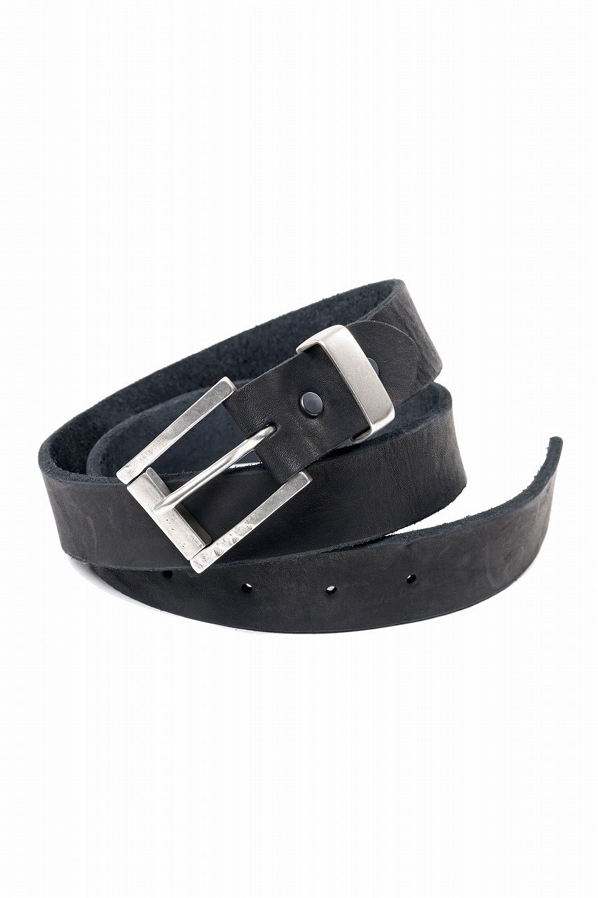 ISAMU KATAYAMA BACKLASH PIN-BELT 35mm / OBJECT DYED DOUBLE SHOULDER LEATHER (BLACK)