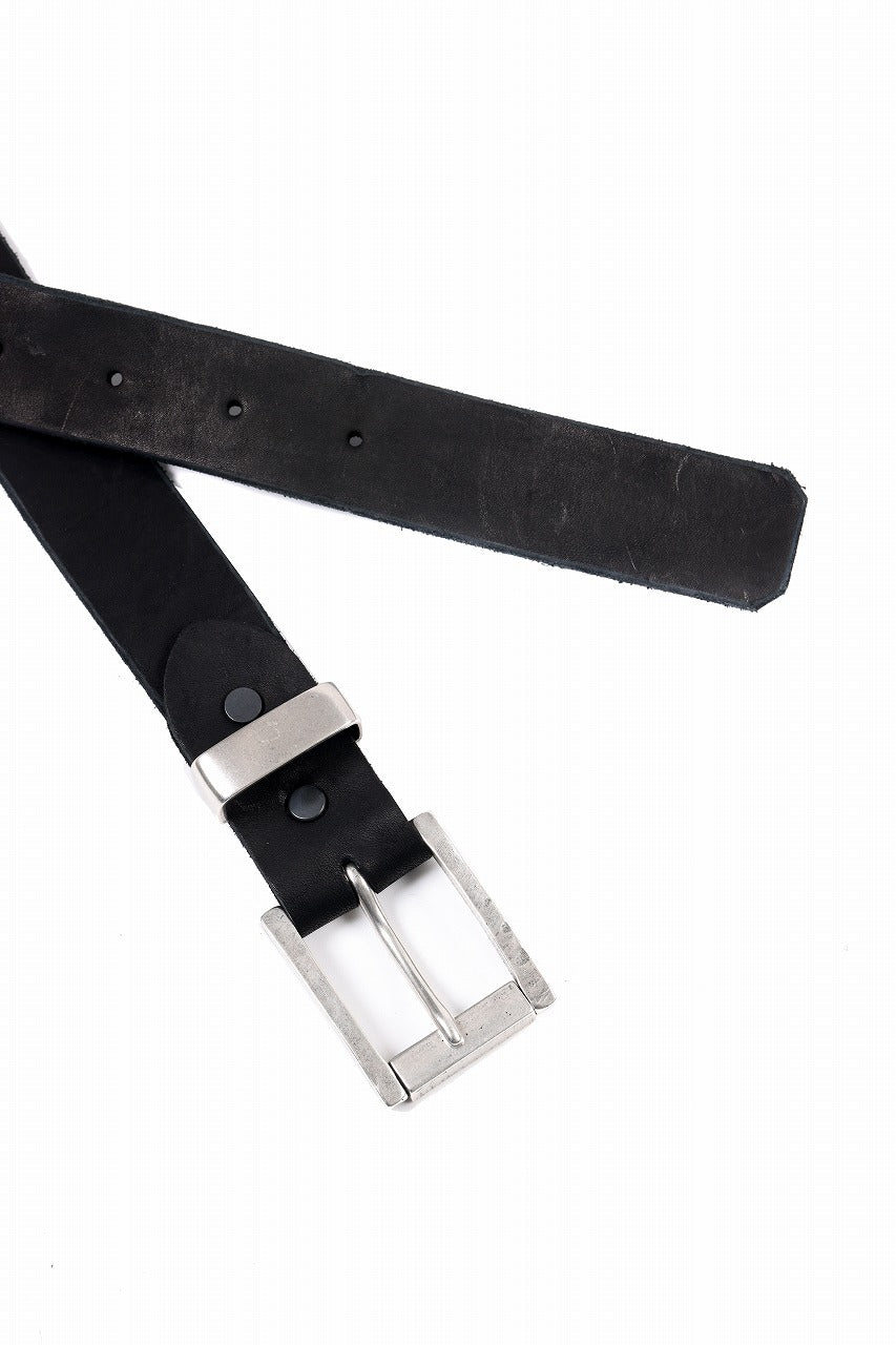 ISAMU KATAYAMA BACKLASH PIN-BELT 35mm / OBJECT DYED DOUBLE SHOULDER LEATHER (BLACK)